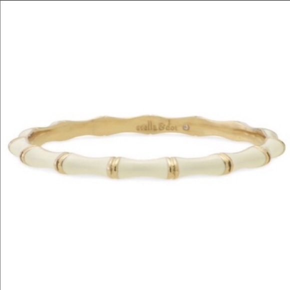Stella & Dot white enamel & gold bangle - Picture 1 of 1